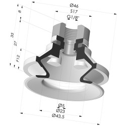 Ventosa 1.5 Fuelles Serie 91 Ø 40MM