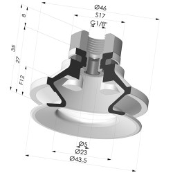 Ventosa 1.5 Fuelles Serie 91 Ø 40MM