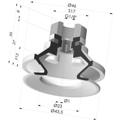 Ventosa 1.5 Fuelles Serie 91 Ø 40MM