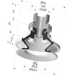 Ventosa 1.5 Fuelles Serie 91 Ø 40MM