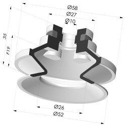 Ventosa 1.5 Fuelles Serie 91 Ø 50MM