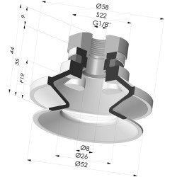 Ventosa 1.5 Fuelles Serie 91 Ø 50MM