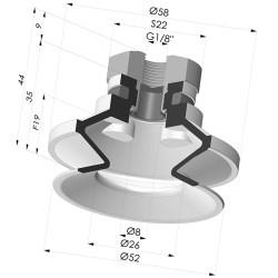 Ventosa 1.5 Fuelles Serie 91 Ø 50MM