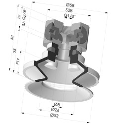Ventosa 1.5 Fuelles Serie 91 Ø 50MM
