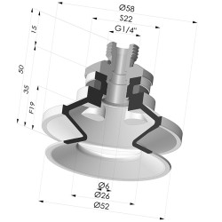 Ventosa 1.5 Fuelles Serie 91 Ø 50MM