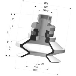 Ventosa 1.5 Fuelles Serie 91 Ø 50MM