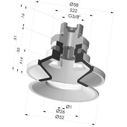 Ventosa 1.5 Fuelles Serie 91 Ø 50MM