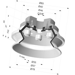 Ventosa 1.5 Fuelles Serie 91 Ø 75MM