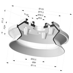 Ventosa 1.5 Fuelles Serie 91 Ø 114MM