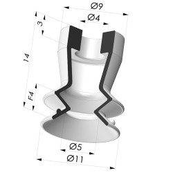 Ventosa  1.5 Fuelles Serie 97B Ø 11MM