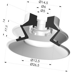 Ventosa 1.5 Fuelles Serie 97B Ø 26.5MM