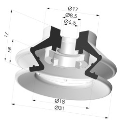 Ventosa 1.5 Fuelles Serie 97B Ø 31MM