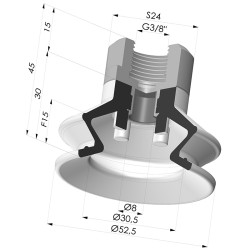 Ventosa 1.5 Fuelles Serie 97B Ø 52.5MM