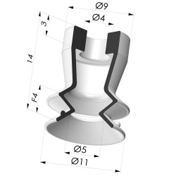 Ventosa  1.5 Fuelles Serie 97C Ø 11MM