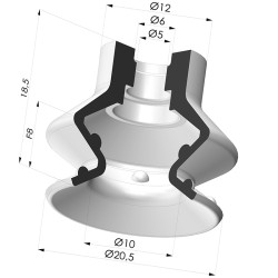 Ventosa 1.5 Fuelles Serie 97C Ø 20.4MM