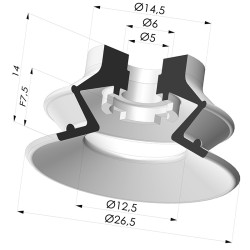 Ventosa 1.5 Fuelles Serie 97C Ø 26,5MM