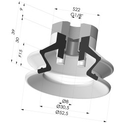 Ventosa 1.5 Fuelles Serie 97C Ø 52.5MM