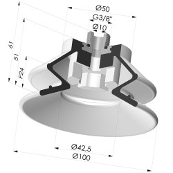 Ventosa  1.5 Fuelles Serie 97C Ø 100MM