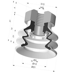 Ventosa 2.5 Soffietti Serie 96B Ø 20MM