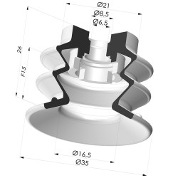 Ventosa 2.5 Soffietti Serie 96B Ø 35MM