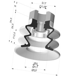 Ventosa 2.5 Fole Série 96 Ø 35MM