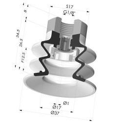 Ventosa 2.5 Fole Série 96 Ø 35MM
