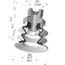 Ventosa 2.5 Fole Série 96 Ø 35MM