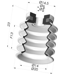 Sauggreifer 4.5 Falten Serie 92 Ø 20MM