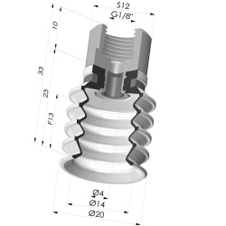 Ventosa 4.5 Fuelles Serie 92 Ø 20MM