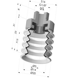 Ventosa 4.5 Fuelles Serie 92 Ø 20MM