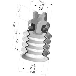 Ventosa 4.5 Fuelles Serie 92 Ø 20MM