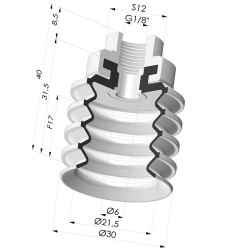 Sauggreifer 4.5 Falten Serie 92 Ø 30 MM