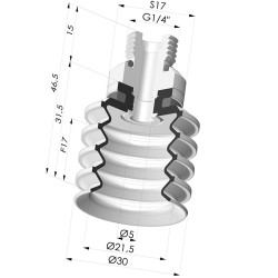 Sauggreifer 4.5 Falten Serie 92 Ø 30MM