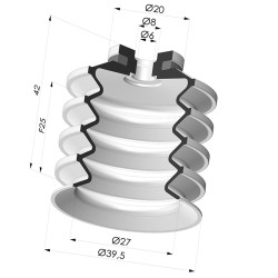 Ventouse 4.5 Soufflets Série 92 Ø 40MM