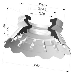 Ventouse plate série 7FP Ø 59.5mm