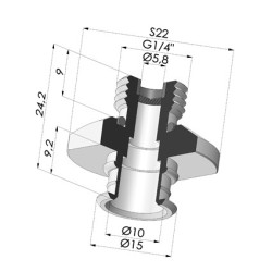 Insert Démontable Mâle 1/4G - avec Filtre