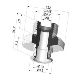 Insert Démontable Mâle 3/8G - avec Filtre