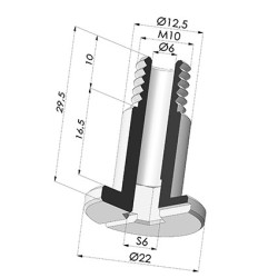 Screw M10 - Head Ø 20 mm - L 29 mm