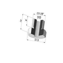 Adaptateur - Mâle 1/8G - Femelle M5