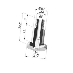 Vis M6 - ØTête 14MM - L 20.5MM