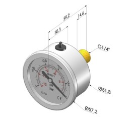 Vacuomètre à bain de glycérine série VA - Ø 50 mm