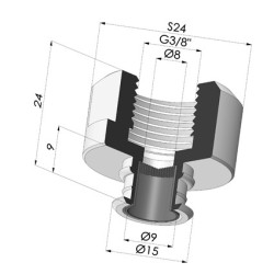 Separable Female Fitting 3/8G - with Filter