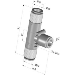 Einstufenejektor  Serie  VMT - 91% Vakuum