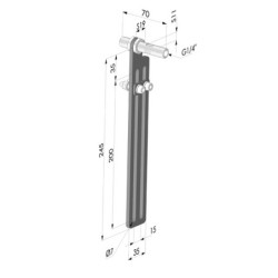 Kit 2 fixations pour série RA - Réglage 200 mm