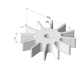 Wheel 12 teeth series RD Ø 58 mm