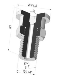 Inserto desmontable macho 1/4G con tuerca