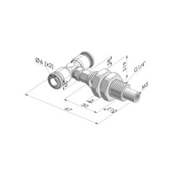 Spring Plunger Series ER M5 - Z 10 mm - Anti-rotation - Vacuum T-fitting