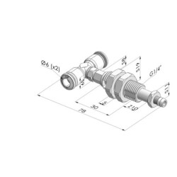 Spring Plunger Series ER M5 - Z 10 mm - Anti rotation with cannula - Vacuum T-fitting