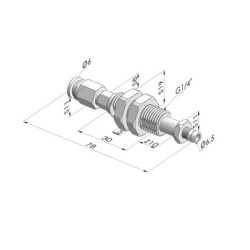 Spring Plunger Series ER M5 - Z 10 mm - Anti rotation with cannula - Straight vacuum fitting