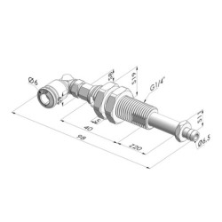Spring Plunger Series ER M5 - Z 20 mm - Anti rotation with cannula - Elbow vacuum fitting